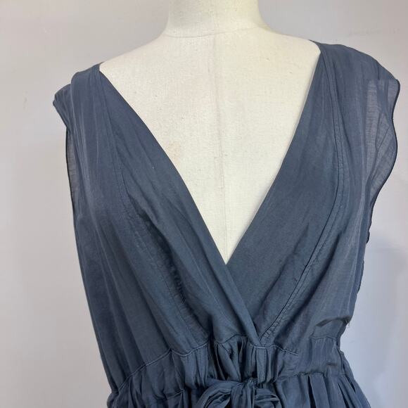 CP Shades Julia Dress Size L Cotton Silk Blue Midi Boho Lagenlook Flowy - Picture 5 of 10